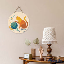 Afbeelding in Gallery-weergave laden, Diamond Painting op Houten Schijf - Kat en bol garen
