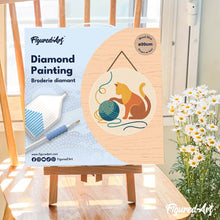 Afbeelding in Gallery-weergave laden, Diamond Painting op Houten Schijf - Kat en bol garen