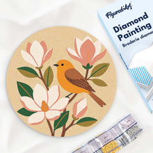 Afbeelding in Gallery-weergave laden, Diamond Painting op Houten Schijf - Nachtegaal en magnolia's
