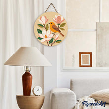 Afbeelding in Gallery-weergave laden, Diamond Painting op Houten Schijf - Nachtegaal en magnolia's