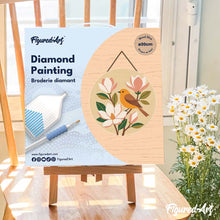 Afbeelding in Gallery-weergave laden, Diamond Painting op Houten Schijf - Nachtegaal en magnolia's