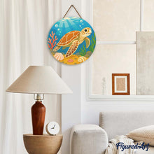 Afbeelding in Gallery-weergave laden, Diamond Painting op Houten Schijf - Schildpad