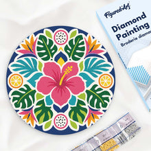 Afbeelding in Gallery-weergave laden, Diamond Painting op Houten Schijf - Hibiscusmandala