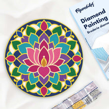 Afbeelding in Gallery-weergave laden, Diamond Painting op Houten Schijf - Lotusmandala