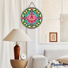 Afbeelding in Gallery-weergave laden, Diamond Painting op Houten Schijf - Lotusmandala