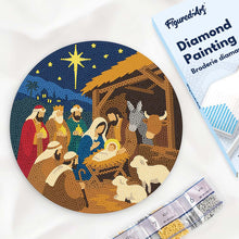 Afbeelding in Gallery-weergave laden, Diamond Painting op Houten Schijf - Kerststal