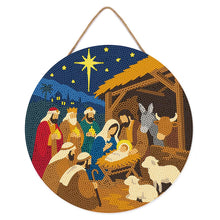 Afbeelding in Gallery-weergave laden, Diamond Painting op Houten Schijf - Kerststal