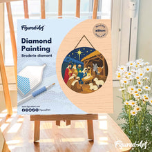 Afbeelding in Gallery-weergave laden, Diamond Painting op Houten Schijf - Kerststal