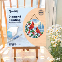 Afbeelding in Gallery-weergave laden, Diamond Painting op Houten Schijf - Winterkardinalen