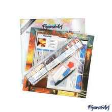 Afbeelding in Gallery-weergave laden, Mini Diamond Painting 25x25 cm - Kerstboom en open haard