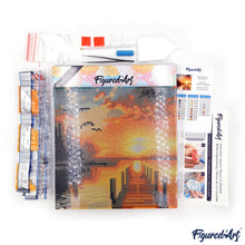 Afbeelding in Gallery-weergave laden, Mini Diamond Painting 25x25 cm - Torii Poort bij Zonsondergang