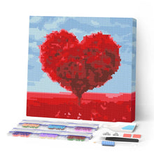 Afbeelding in Gallery-weergave laden, Mini Diamond Painting 25x25 cm - Rode hartenboom