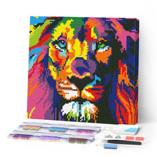 Afbeelding in Gallery-weergave laden, Mini Diamond Painting 25x25 cm - Leeuw Pop Art