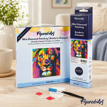Afbeelding in Gallery-weergave laden, Mini Diamond Painting 25x25 cm - Leeuw Pop Art