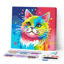 Afbeelding in Gallery-weergave laden, Mini Diamond Painting 25x25 cm - Katten Abstracte Pop-Art