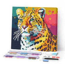 Afbeelding in Gallery-weergave laden, Mini Diamond Painting 25x25 cm - Luipaard Abstracte Pop-Art