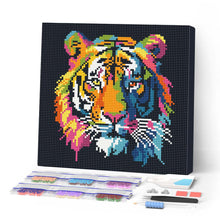 Afbeelding in Gallery-weergave laden, Mini Diamond Painting 25x25 cm - Tijger Abstracte Pop-Art