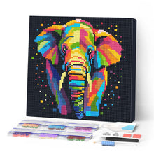 Afbeelding in Gallery-weergave laden, Mini Diamond Painting 25x25 cm - Olifant Abstracte Pop-Art