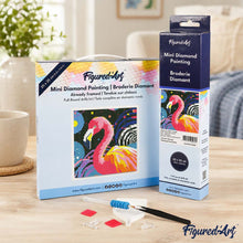 Afbeelding in Gallery-weergave laden, Mini Diamond Painting 25x25 cm - Flamingo Abstracte Pop-Art