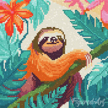 Afbeelding in Gallery-weergave laden, Mini Diamond Painting 25x25 cm - Tropische Luiaard