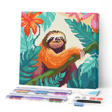 Afbeelding in Gallery-weergave laden, Mini Diamond Painting 25x25 cm - Tropische Luiaard
