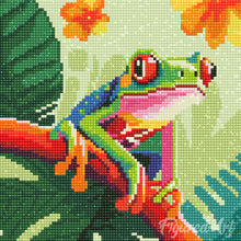 Afbeelding in Gallery-weergave laden, Mini Diamond Painting 25x25 cm - Tropische Roodogige Boomkikker