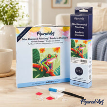 Afbeelding in Gallery-weergave laden, Mini Diamond Painting 25x25 cm - Tropische Roodogige Boomkikker