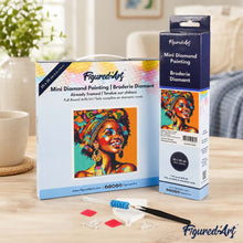 Afbeelding in Gallery-weergave laden, Mini Diamond Painting 25x25 cm - Afrikaanse Koningin Pop Art
