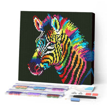 Afbeelding in Gallery-weergave laden, Mini Diamond Painting 25x25 cm - Neon Zebra