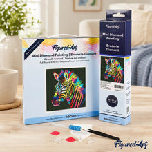 Afbeelding in Gallery-weergave laden, Mini Diamond Painting 25x25 cm - Neon Zebra