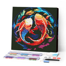 Afbeelding in Gallery-weergave laden, Mini Diamond Painting 25x25 cm - Kleurrijke Koi Karpers