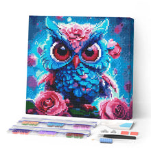 Afbeelding in Gallery-weergave laden, Mini Diamond Painting 25x25 cm - Kleine Blauwe Uil