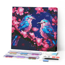 Afbeelding in Gallery-weergave laden, Mini Diamond Painting 25x25 cm - Glinsterende Blauwe Vogels