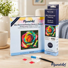 Afbeelding in Gallery-weergave laden, Mini Diamond Painting 25x25 cm - Veelkleurige Roos