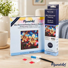 Afbeelding in Gallery-weergave laden, Mini Diamond Painting 25x25 cm - Glinsterende Gouden Bloemen