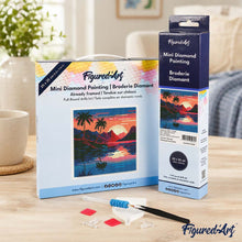 Afbeelding in Gallery-weergave laden, Mini Diamond Painting 25x25 cm - De Zee en de Zonsondergang