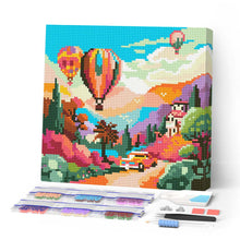 Afbeelding in Gallery-weergave laden, Mini Diamond Painting 25x25 cm - Ballonnen boven de Vallei