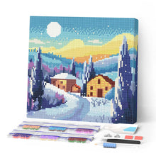 Afbeelding in Gallery-weergave laden, Mini Diamond Painting 25x25 cm - Toscaanse Winternacht