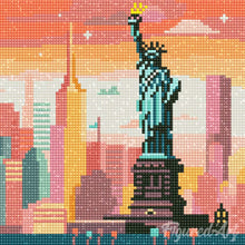 Afbeelding in Gallery-weergave laden, Mini Diamond Painting 25x25 cm - Heldere New Yorkse Skyline