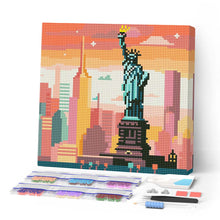 Afbeelding in Gallery-weergave laden, Mini Diamond Painting 25x25 cm - Heldere New Yorkse Skyline