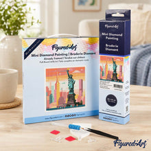 Afbeelding in Gallery-weergave laden, Mini Diamond Painting 25x25 cm - Heldere New Yorkse Skyline
