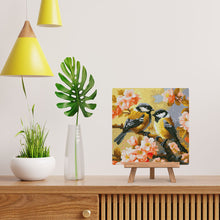 Afbeelding in Gallery-weergave laden, Mini Diamond Painting 25x25 cm - Paar Vogels tussen Bloesems
