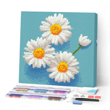 Afbeelding in Gallery-weergave laden, Mini Diamond Painting 25x25 cm - Lieve Witte Madeliefjes