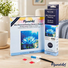 Afbeelding in Gallery-weergave laden, Mini Diamond Painting 25x25 cm - Glansende Witte Lotus