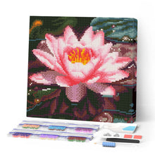 Afbeelding in Gallery-weergave laden, Mini Diamond Painting 25x25 cm - Roze Waterlelie