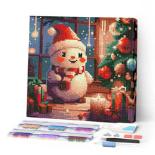 Afbeelding in Gallery-weergave laden, Mini Diamond Painting 25x25 cm - Blije Sneeuwpop in de Kamer