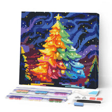 Afbeelding in Gallery-weergave laden, Mini Diamond Painting 25x25 cm - Kleurrijke Kerstboom