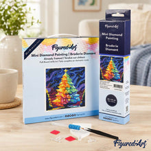 Afbeelding in Gallery-weergave laden, Mini Diamond Painting 25x25 cm - Kleurrijke Kerstboom
