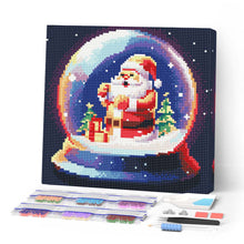 Afbeelding in Gallery-weergave laden, Mini Diamond Painting 25x25 cm - Kerstman in Sneeuwbol