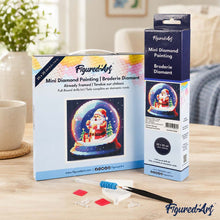 Afbeelding in Gallery-weergave laden, Mini Diamond Painting 25x25 cm - Kerstman in Sneeuwbol